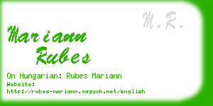 mariann rubes business card